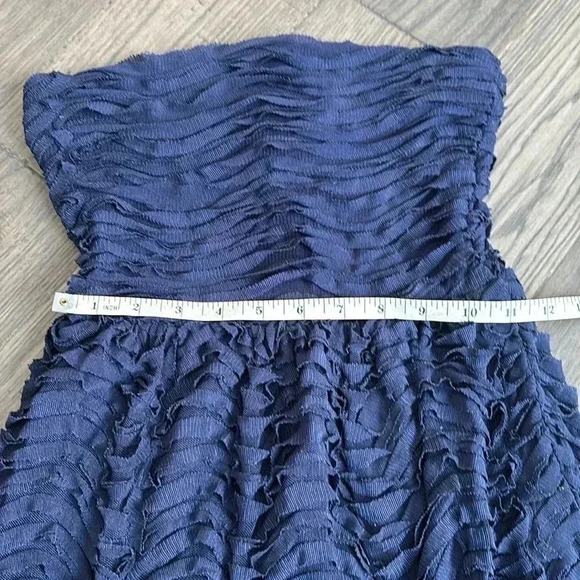 🔥Zara🔥 | Navy blue ruffled strapless  dress - Picture 7 of 11